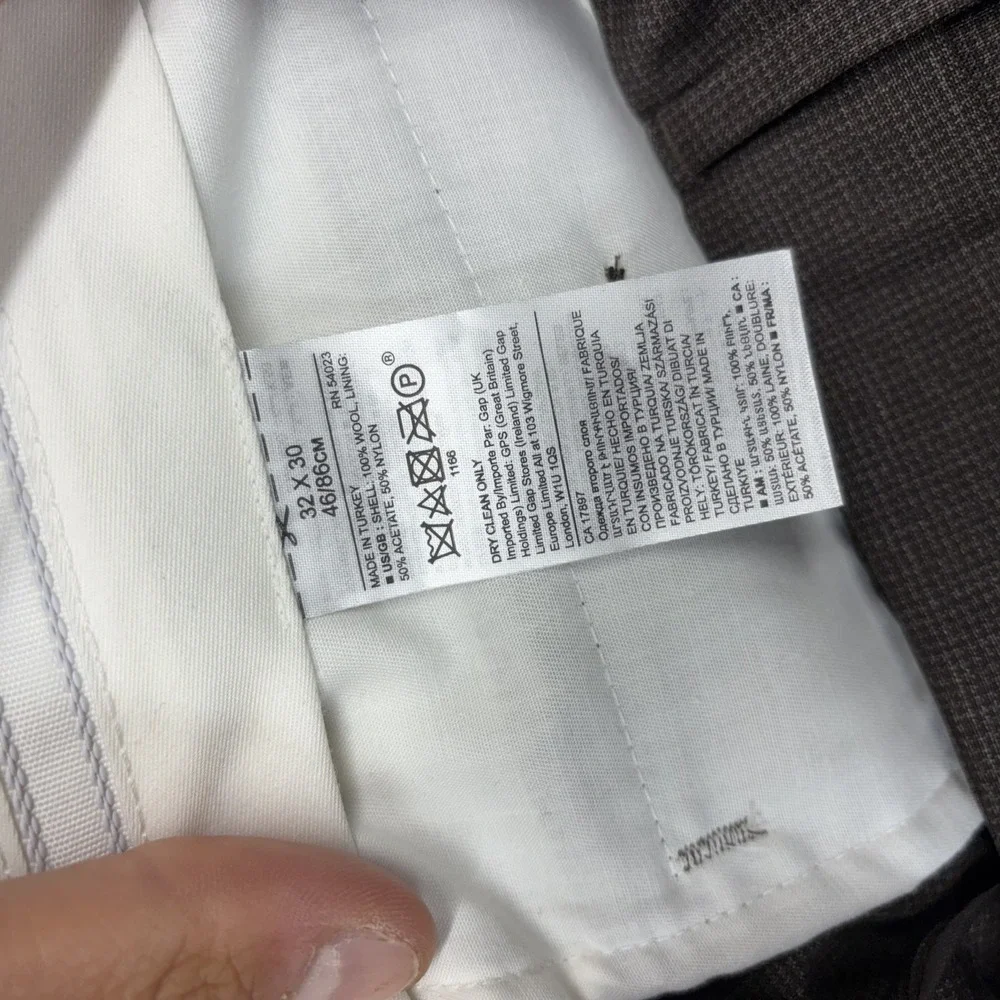 Banana Republic Pants Men's 32x30‎ Slim Fit Micro Houndstooth Brown New